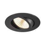 SLV New Tria 68 Foco Aluminium Negro Esférica 8.3W 750lm 38D - 930 Luz Cálida | Recorte 68mm -  Mejor Reproducción De Color - Regulable 