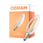 Osram Classic LED E14 Vela Con Filamento Clara 5.5W 806lm - 827 Luz Muy Cálida | Regulable - Reemplazo 60W