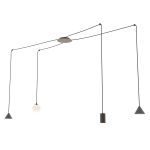 Emibig Colgante De Luz Fuji Acero Negro | Apta para 1x E14 - Max 10W, 1x GU10 - Max 10W, 2x GX53 - Max 10W
