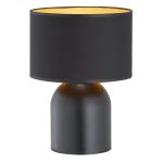 Emibig Lámpara De Mesa Aspen Acero Negro | Apta para 1x E27 - Max 15W