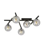Emibig Luz de techo Smart Acero Negro | Apta para 5x E14 - Max 10W