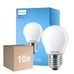 Multipack 10x Philips Corepro LED Lustre E27 Esférica Mate 6.5W 806lm - 827 Luz muy Cálida | Reemplazo 60W