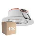 Multipack 10x Ledvance Foco Combo Fire Rated FIX Blanco 5W 560lm 60D - 840 Blanco Frio | Recorte 70 - IP65 - Regulable