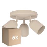 Multipack 6x Eglo Techo Foco Tilston Acero Arenoso | Apta para 3x E14