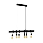 Eglo Colgante De Luz Townshend 6 Acero Negro | IP20 - Apta para 6x E27 