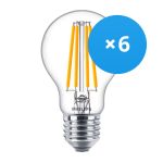 Multipack 6x Philips Corepro LED Bulbo E27 Pera Clara 10.5W 1521lm - 827 Luz muy Cálida | Reemplazo 100W