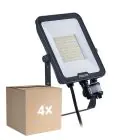 Multipack 4x Philips Proyector LED Ledinaire BVP167 50W 6000lm 110D - 830-840-865 CCT | IP65 - Sensor de Movimiento y Luz - Simétrico