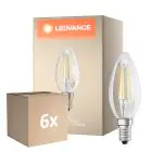 Multipack 6x Osram Classic LED E14 Vela Con Filamento Clara 5.5W 806lm - 827 Luz Muy Cálida | Regulable - Reemplazo 60W