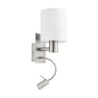 Eglo Luz De Pared Pasteri Acero Níquel Satinado 40 | IP20 - Incl. Foco y Excl. 1x E27